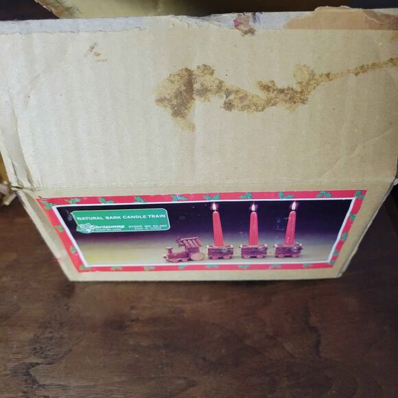 Vintage House of Lloyd Natural Bark Candle Train READ DESCRIPTION - Picture 8 of 9